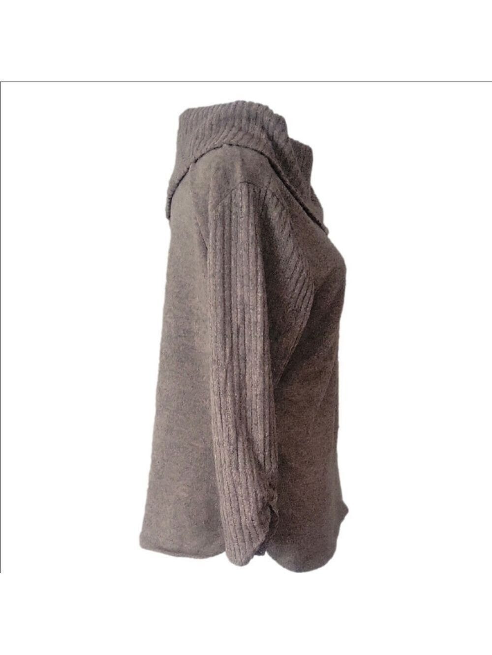 Light Brown Very Soft And Light Cowl Neck Sweater Large Stretchy Lightweight - Picture 3 of 7